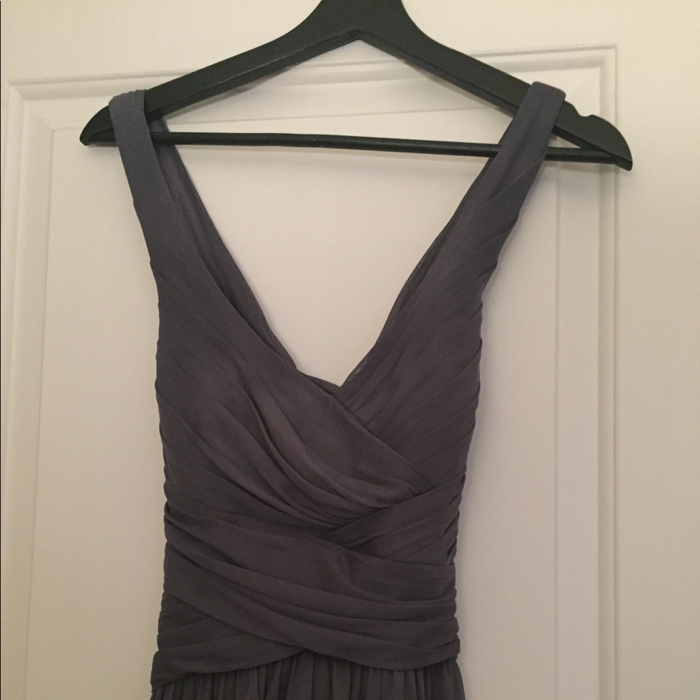 Charcoal grey, cross-back wrap Maxi dress